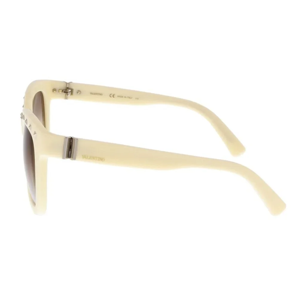 Valentino Garavani  - V660SA 103 Rockstud Ivory Sunglasses, Bone w/Studs, New